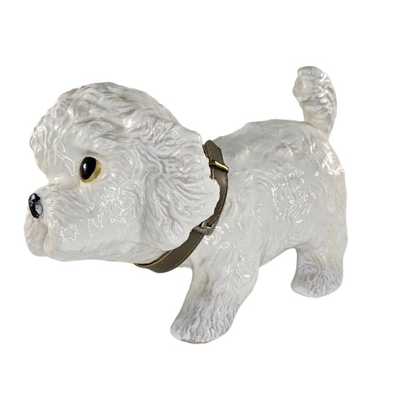 Vintage Freeman McFarlin Hetrick Poodle Puppy Figurine White California - Picture 1 of 14